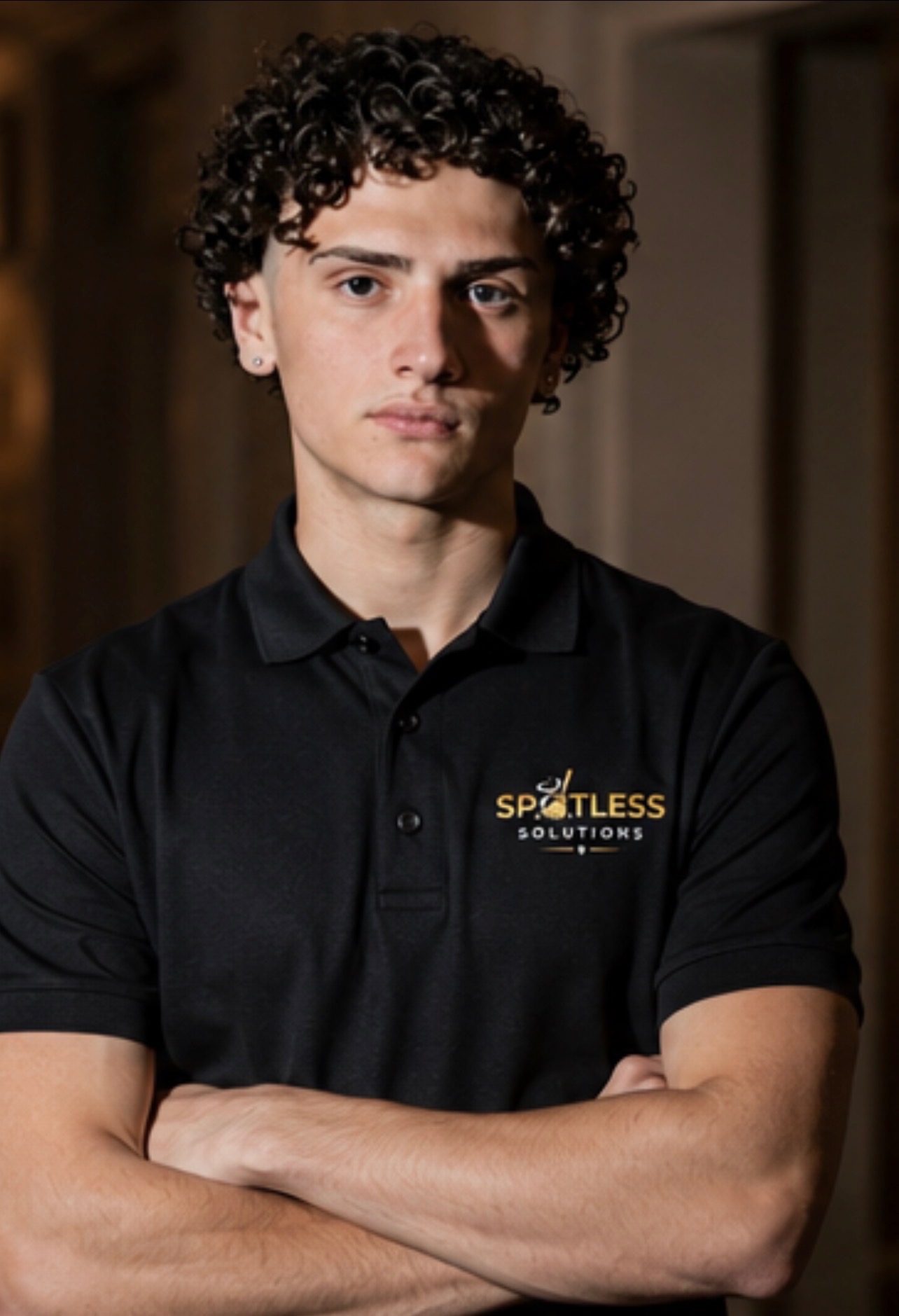 Spotless Solutions team member wearing the company uniform